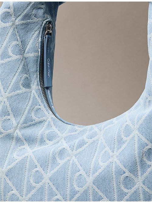 emblem aop denim hobo bag CALVIN KLEIN | LV04F3591GYBZ